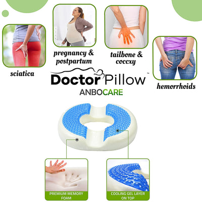 DR PILLOW ANBOCARE ORTHOPEDIC DONUT SEAT CUSHION
