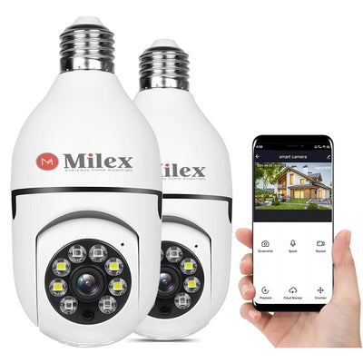 Milex light bulb security camera  2 Pack