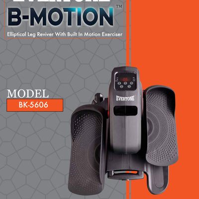Evertone B-Motion Elite – Telescopic Handle with Built-In Wheels & Mat, Under Desk Elliptical Motion Leg Exerciser