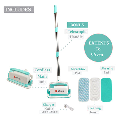 Milex Cordless GO SCRUBBER - Uses Powerful Vibrations To Remove Dirt & Grime